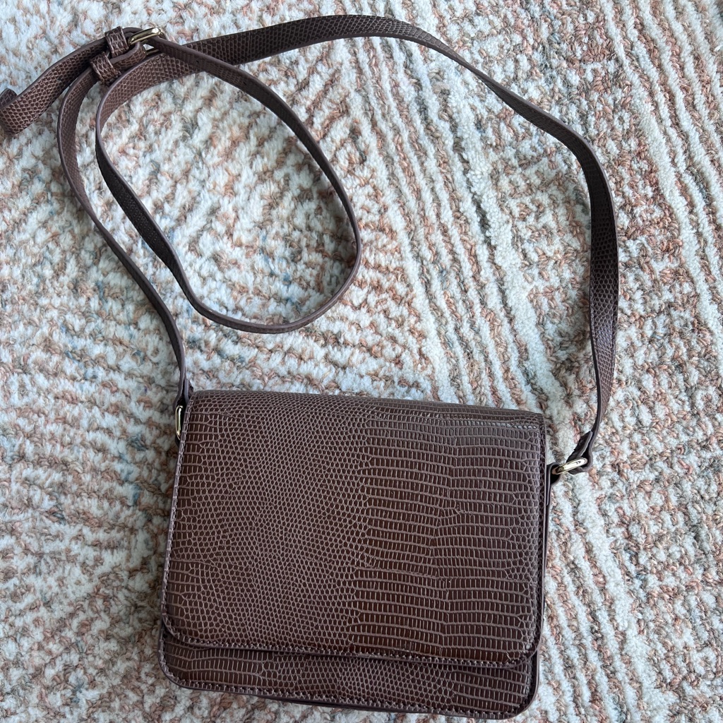 Faux Crocodile Brown Purse